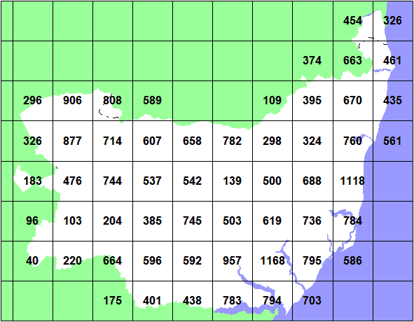 Species Counts Per Ten Km 2006